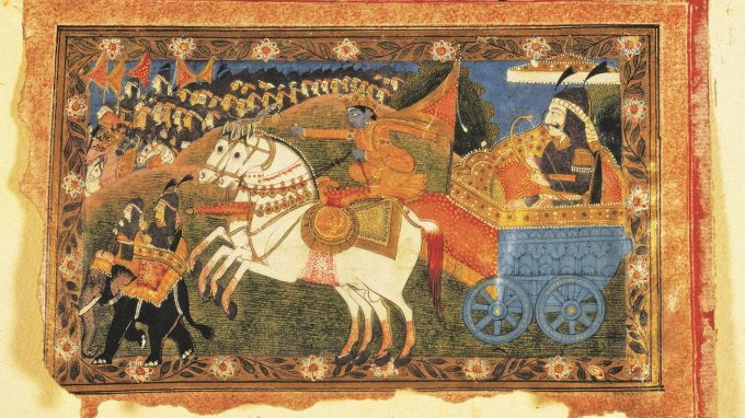 Krsna e Arjuna partono per la battaglia_CS