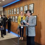 L'intervento di Alessandra Vittorini durante la cerimonia (foto Sir / Parlamento europeo)