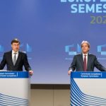 Valdis Dombrovskis e Paolo Gentiloni (foto Sir / Parlamento europeo)