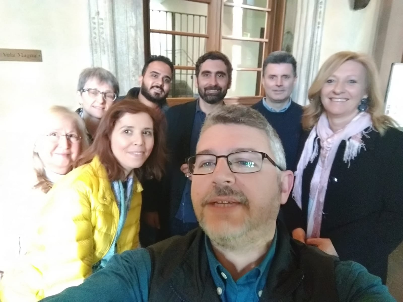 Stefano De Iaco (in primo piano) in Cattolica con Bruno Mastroianni e alcuni corsisti de 