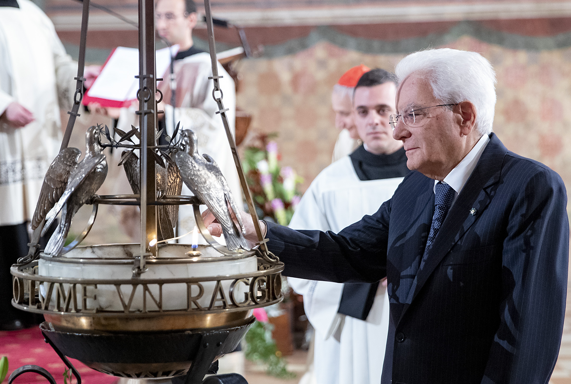 Il Presidente della Repubblica Sergio Mattarella in occasione della cerimonia di accensione della Lampada di San Francesco (foto di Paolo Giandotti - Ufficio Stampa per la Stampa e la Comunicazione della Presidenza della Repubblica)