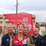 I fidei donum Marta, Koumar (che regge la bandiera) e don Luca