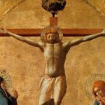 Un particolare della «Crocefissione» di Masaccio, esposta al Museo diocesano