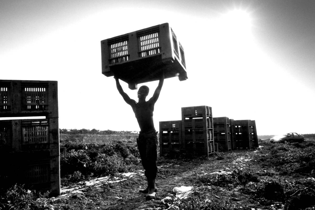 Migrante al lavoro (foto Contrasto)