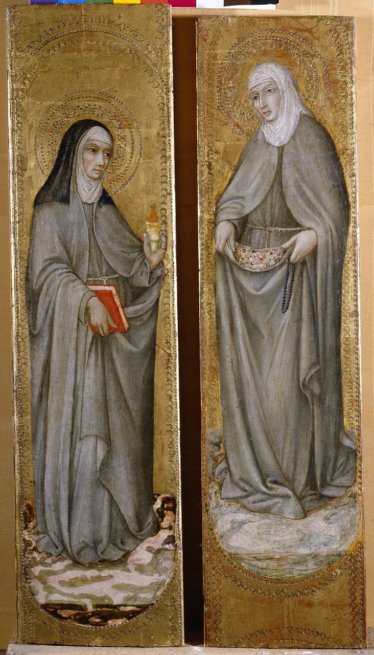 2 - Sano di Pietro (Siena 1406 - Siena 1481) Santa Chiara d’Assisi e santa Elisabetta d’Ungheria Seconda metà del secolo XV